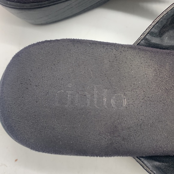 Rialto Black Silver Leather Kismet Thong Flip Flop Sandals Size 8.5 FFT5218E - Picture 5 of 10